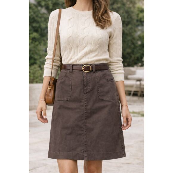 Lauren Ralph Lauren Dresses & Skirts - Ralph Lauren RL Brown Skirt 8 M Knee Length Classic Quiet Luxury Minimalist